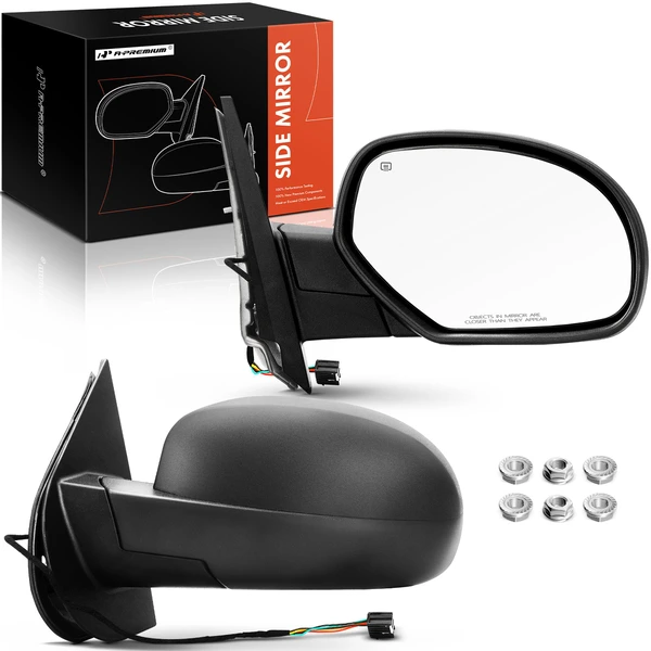 Driver & Passenger Mirror, Powered, with Heated, Textured Black A-Premium APMI409