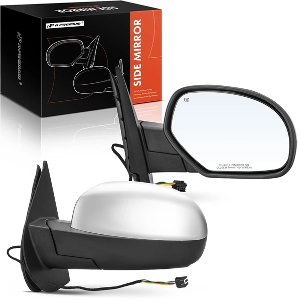 2007-2013 GMC Yukon XL 1500 Driver & Passenger Mirror, Powered, with Heated, Chrome A-Premium APMI410