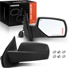 2 Pcs Textured Black Powered Heated Mirror Assembly
