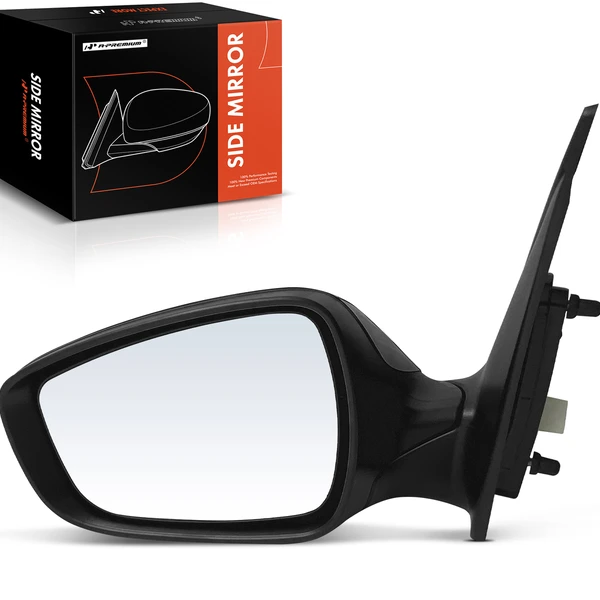 Left Driver Side Mirror, with Heating, Power Adjustment, Manual Folding, Smooth Black A-Premium APMI896TW
