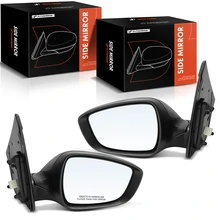 2 Pcs Driver & Passenger Black Mirror without Turn Signal Indicator