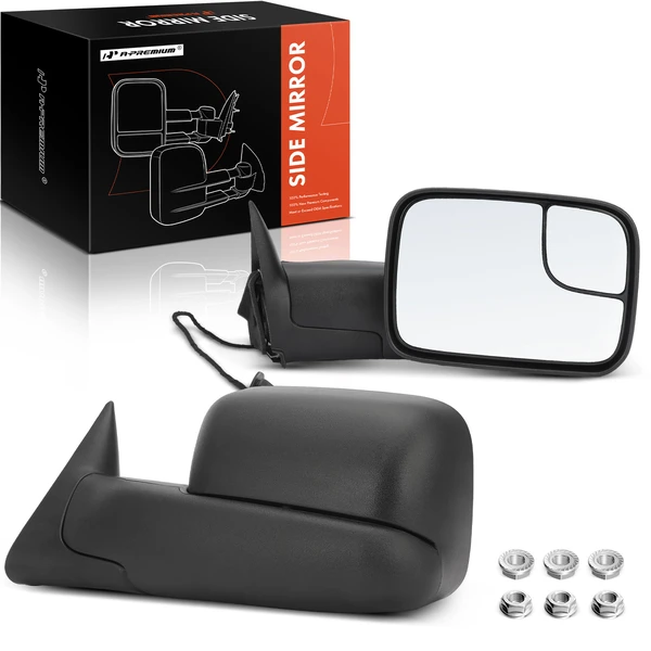 Driver & Passenger Mirror, Powered, Textured Black A-Premium APMI433