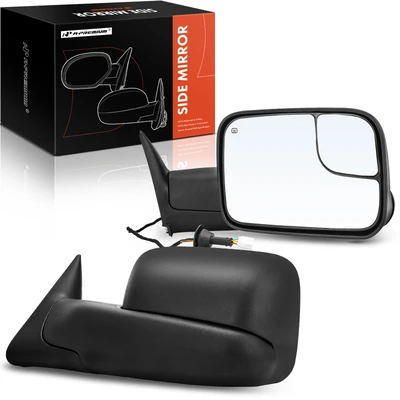 2 Pcs Textured Black Powered Heated Mirror Assembly