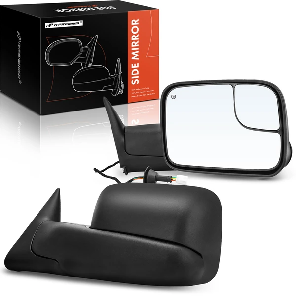 Driver & Passenger Mirror, Powered, with Heated, Textured Black A-Premium APMI434