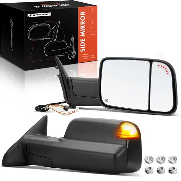 Driver & Passenger Mirror, Powered, with Heated, Textured Black A-Premium APMI443