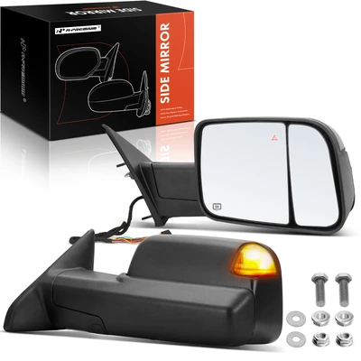 2 Pcs Textured Black Powered Heated Mirror Assembly