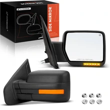 2004-2014 Ford F-150 Driver & Passenger Mirror, Powered, with Heated, Textured Black A-Premium APMI450