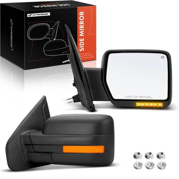 Driver & Passenger Mirror, Powered, with Heated, Textured Black A-Premium APMI450