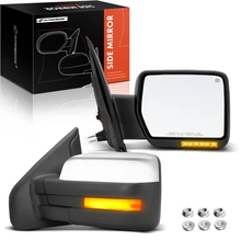 2 Pcs Chrome Powered Heated Mirror Assembly