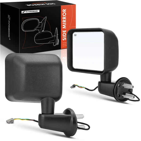 Driver & Passenger Mirror, Powered, with Heated, Textured Black A-Premium APMI463