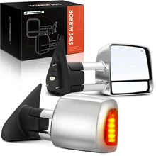 2 Pcs Chrome Powered Heated Towing Mirror Assembly