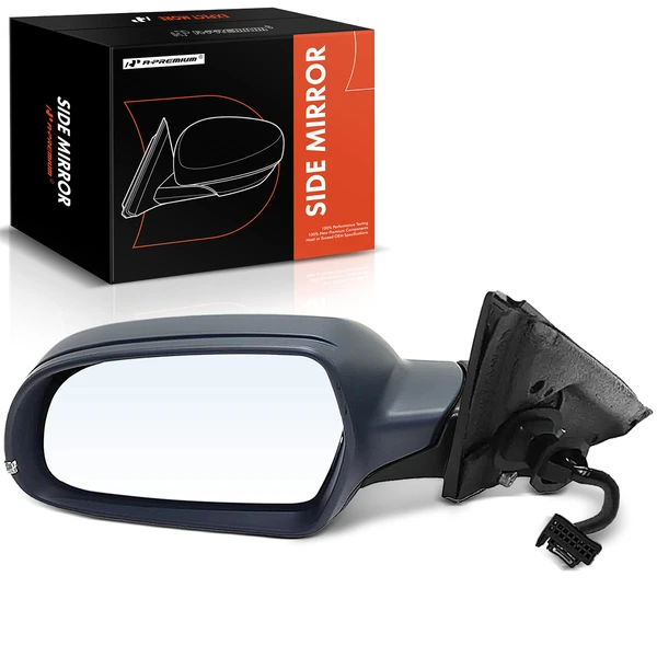 2011-2013 Audi A3 Quattro Left Driver Side Mirror, Powered, with Heated, Primed Gray A-Premium APMI898TW