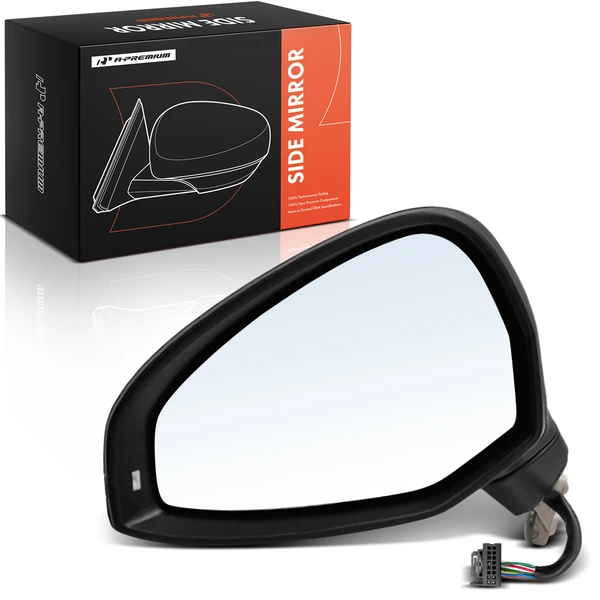 Left Driver Side Mirror Assembly, Powered, with Heated, Black A-Premium APMI3271TW