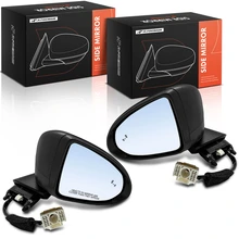 2020-2023 Hyundai Sonata Left & Right Mirror, with Heating, Power Adjustment, Manual Folding, Smooth Black A-Premium APMI3302TW