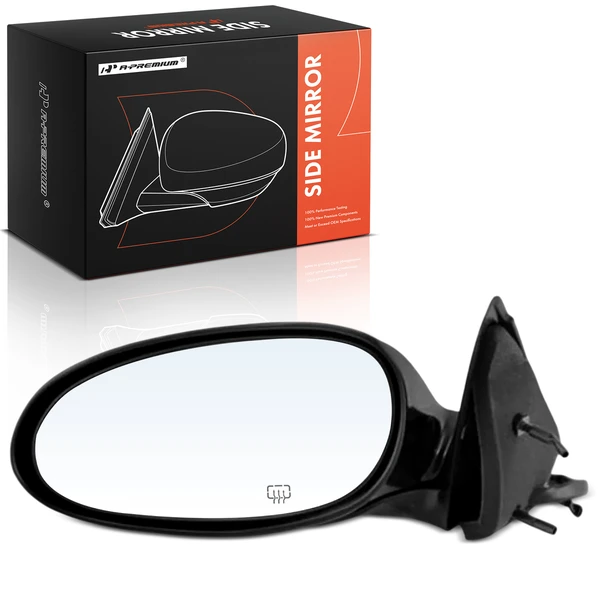 Left Driver Side Mirror, with Heating, Power Adjustment, Manual Folding, Black A-Premium APMI2586TW