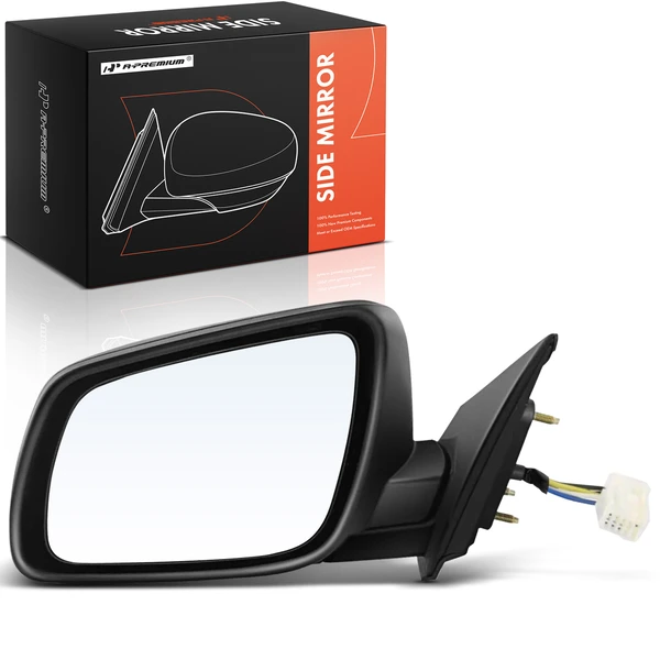 Left Driver Side Mirror, with Heating, Power Adjustment, Manual Folding, Black A-Premium APMI2587TW