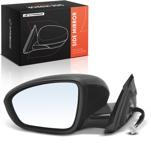 Left Driver Side Mirror Assembly, Power Adjustment, Manual Folding, Smooth Black A-Premium APMI3320TW