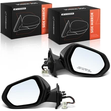 Left & Right Mirror, with Heating, Power Adjustment, Manual Folding, Smooth Black A-Premium APMI3322TW