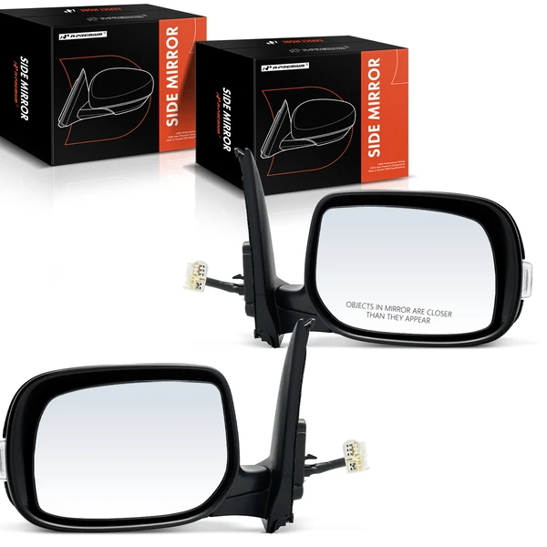Driver & Passenger Mirror, Powered, Gloss Black A-Premium APMI902TW