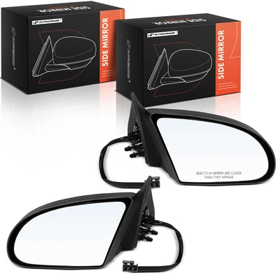 2 Pcs Driver & Passenger Black Mirror with Power Glass Adjust