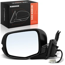 2017-2022 Honda Pilot Left Mirror, with Heating, Power Adjustment, Manual Folding, Black A-Premium APMI3313TW