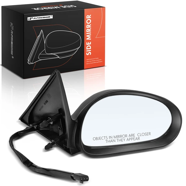 Right Passenger Side Mirror, Power Adjustment, Non-Folding, Primed Black A-Premium APMI1800