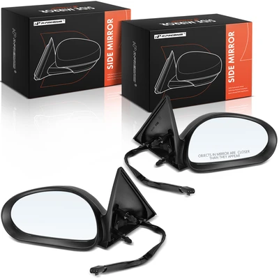 2 Pcs Driver & Passenger Smooth Black Mirror with Power Glass Adjust