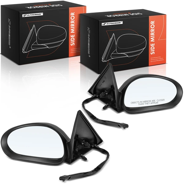 Driver & Passenger Mirror, Power Adjustment, Non-Folding, Primed Black A-Premium APMI1801