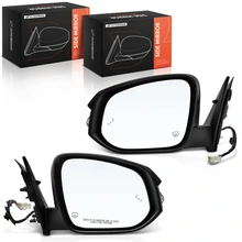 2018-2019 Toyota Highlander Driver & Passenger Mirror Assembly, Powered, with Heated, Smooth Black A-Premium APMI3326TW
