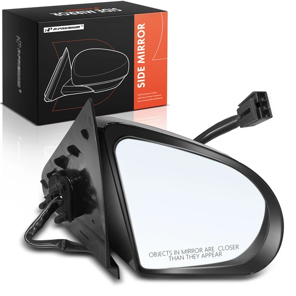 1989-1997 Ford Thunderbird Right Passenger Side Mirror, Powered 1989-1997 Ford Thunderbird, Gloss Black A-Premium APMI1803