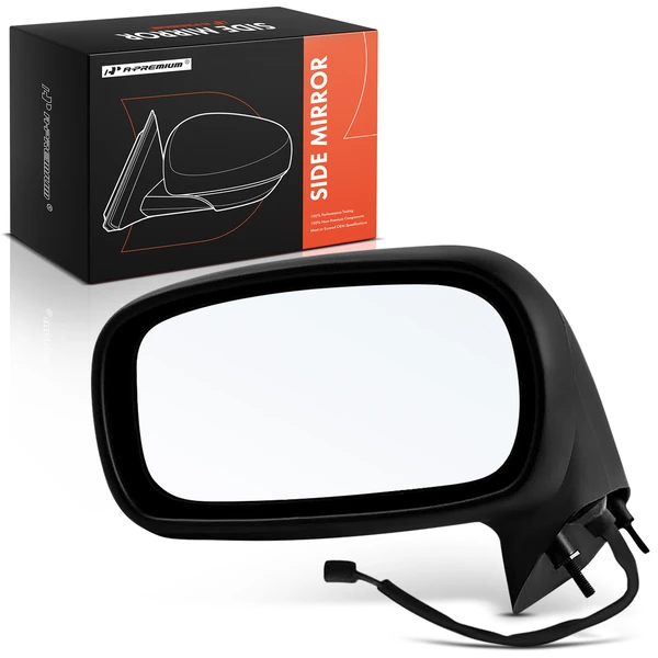 Left Driver Side Mirror, Manual Adjustment, Non-Folding, Black A-Premium APMI2596TW