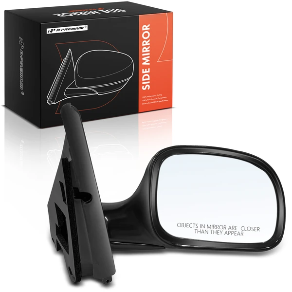 1996-2000 Dodge Caravan Right Passenger Side Mirror, Manual Adjustment, Manual Folding, Smooth Black A-Premium APMI1806