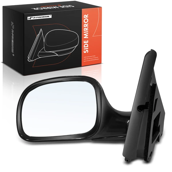 1996-2000 Dodge Caravan Left Driver Side Mirror, Manual Adjustment, Manual Folding, Smooth Black A-Premium APMI1808