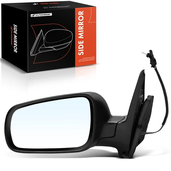 Left Driver Side Mirror, Manual Adjustment, Manual Folding, Textured Black A-Premium APMI485