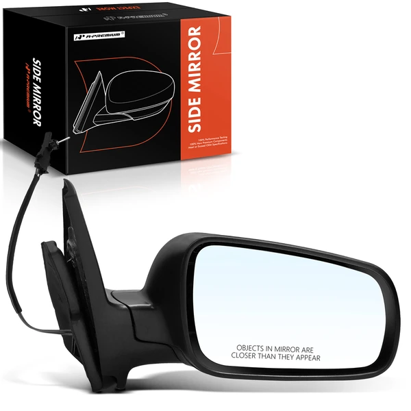 Right Passenger Side Mirror, Manual Adjustment, Manual Folding, Textured Black A-Premium APMI486