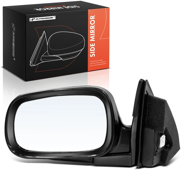 1994-1997 Honda Accord Left Driver Side Mirror, Power Adjustment, Manual Folding, Smooth Black A-Premium APMI1813