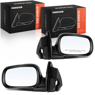 2 Pcs Driver & Passenger Black Mirror with Power Glass Adjust
