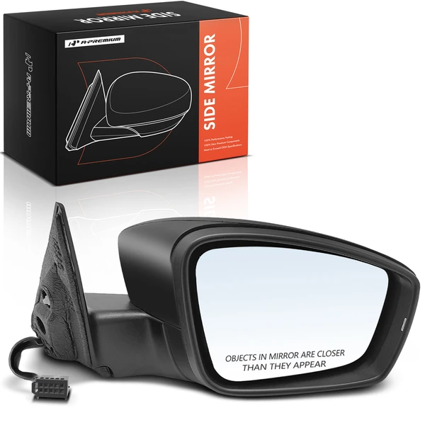 Right Passenger Side Mirror Assembly, with Heating, Power Adjustment, Manual Folding, Textured Black A-Premium APMI3344TW