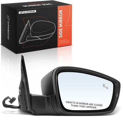 Right Mirror, with Heating, Power Adjustment, Manual Folding, Textured Black A-Premium APMI3346TW