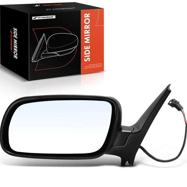 1999-2005 Volkswagen Golf Left Driver Side Mirror, with Heating, Power Adjustment, Manual Folding, Textured Black A-Premium APMI487