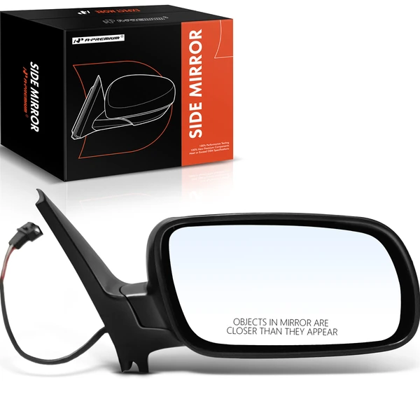 1999-2005 Volkswagen Jetta Right Passenger Side Mirror, with Heating, Power Adjustment, Manual Folding, Textured Black A-Premium APMI488