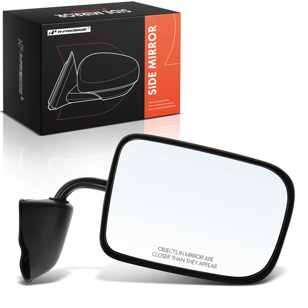 1994 Dodge B250 Right Passenger Side Mirror, Manual Adjustment, Manual Folding, Textured Black A-Premium APMI2607TW
