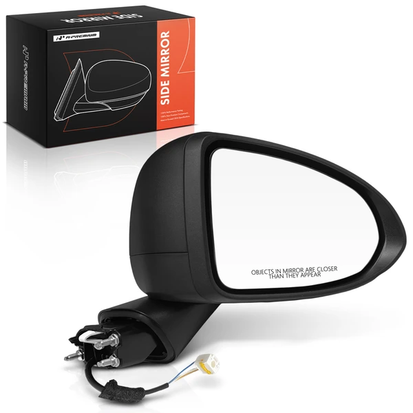 2020-2023 Hyundai Sonata Right Passenger Side Mirror Assembly, with Heating, Power Adjustment, Manual Folding, Smooth Black A-Premium APMI3359TW