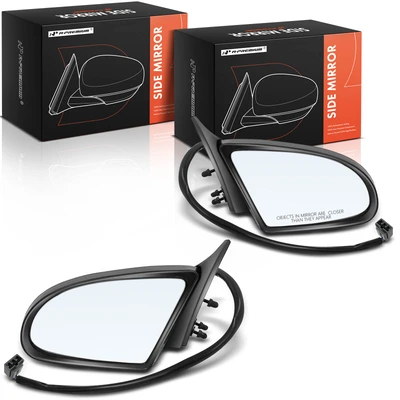 2 Pcs Driver & Passenger Black Mirror with Power Glass Adjust
