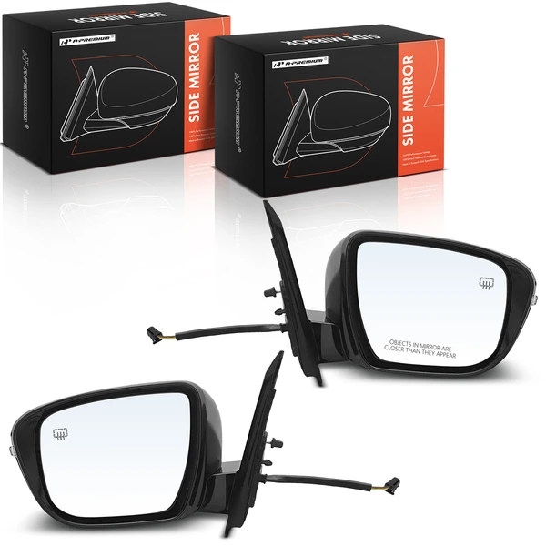 Driver & Passenger Mirror, Powered, with Heated, Smooth Black A-Premium APMI2220TW