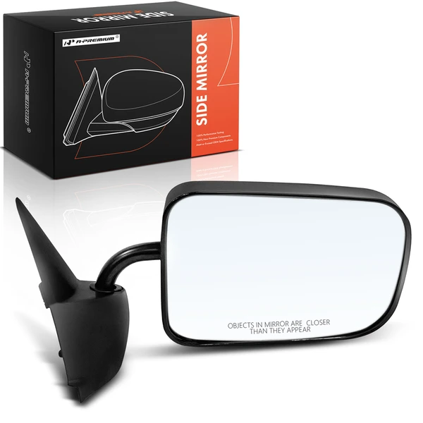 1994-1997 Dodge Ram 1500 Right Passenger Side Mirror, Manual Adjustment, Manual Folding, Smooth Black A-Premium APMI1820