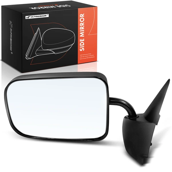 Left Driver Side Mirror, Manual Adjustment, Manual Folding, Smooth Black A-Premium APMI1822