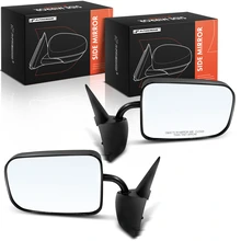 2 Pcs Driver & Passenger Black Textured Mirror with Manual Glass Adjust for Dodge Ram 1500 Ram 2500