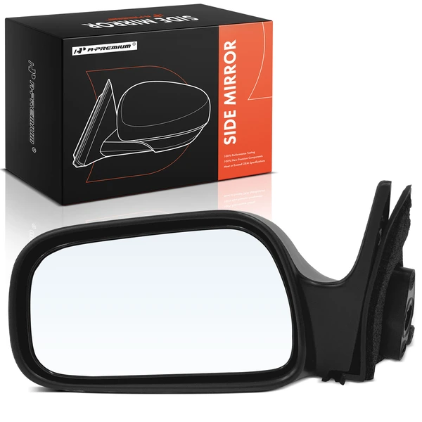 1992-1996 Toyota Camry Left Driver Side Mirror, Manual Adjustment, Manual Folding, Primed Black A-Premium APMI1818