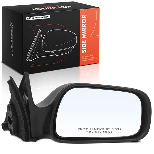 1992-1996 Toyota Camry Right Passenger Side Mirror, Manual Adjustment, Manual Folding, Primed Black A-Premium APMI1819